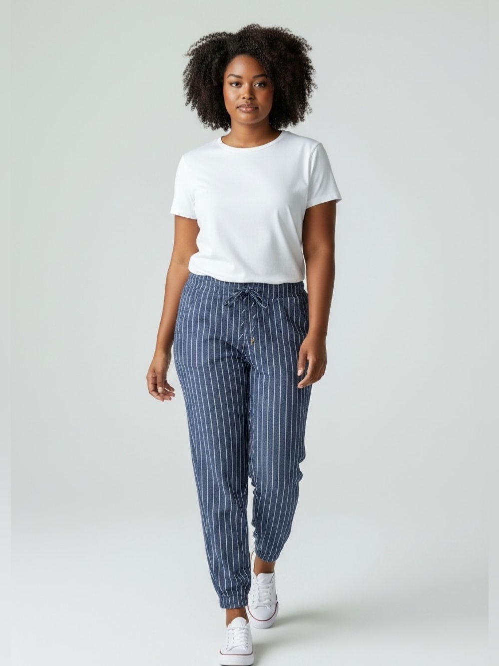 Revamped - Blue Stripe Linen Blend Pant - M china